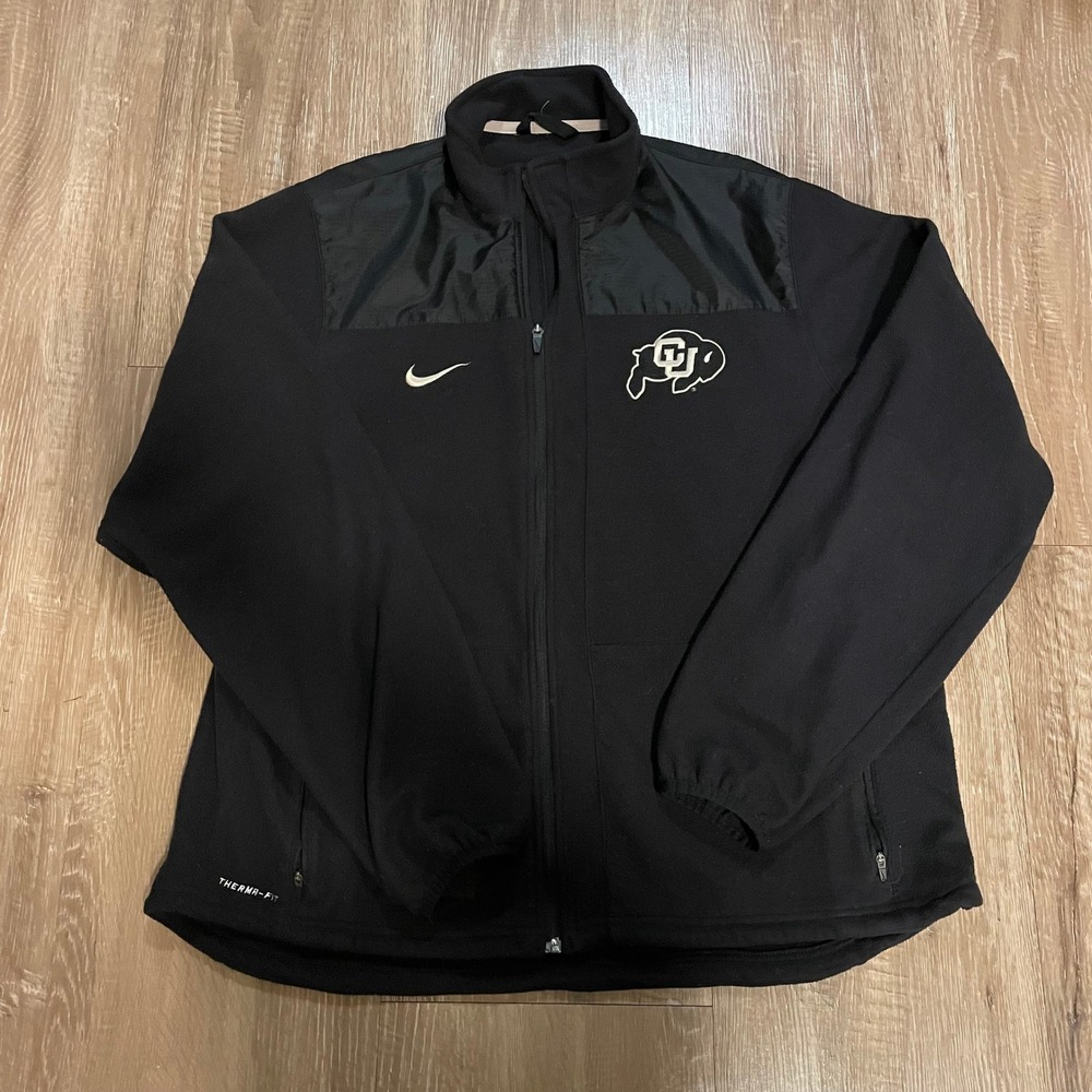 Colorado Buffaloes Nike Mens Jacket XL Black Polyester Therma-FIT Full Zip Fall